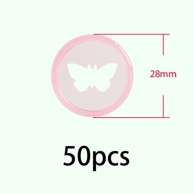 50 vnt. plastikinis permatomas grybų skylutė nešiojamojo kompiuterio įrišimo diskas 28 mm drugelio žiedinis segtuvas "pasidaryk pats" 360 laipsnių sulankstomas biuro reikmenys