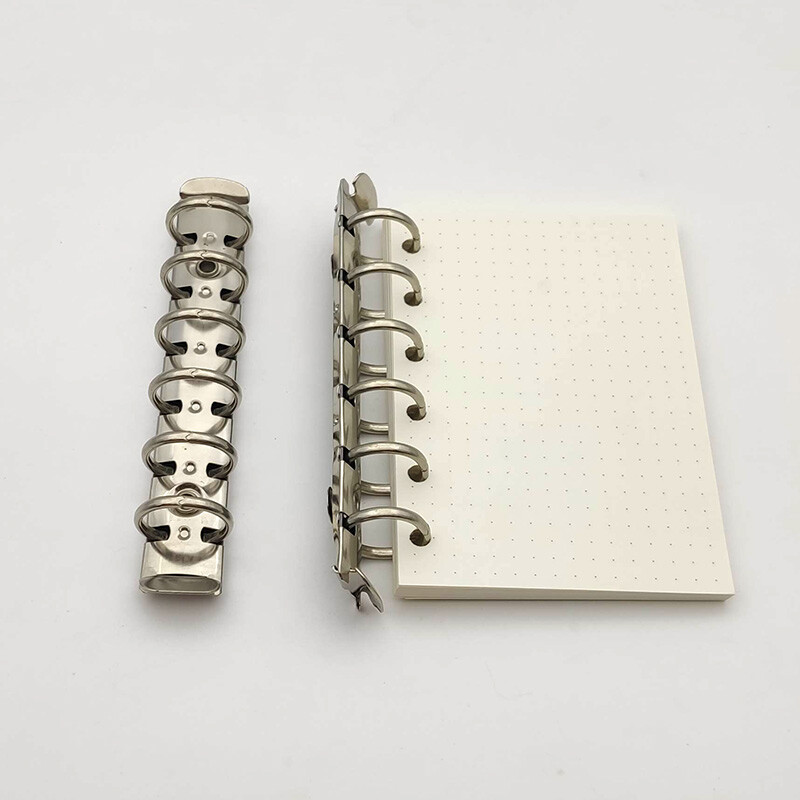 A7 2 cm läbimõõduga metallist klambrirõngas köiteklamber, lahtine leht, 6 auguga faili kausta klamber Sülearvuti kirjatarbed Paberi hoiutarvikud