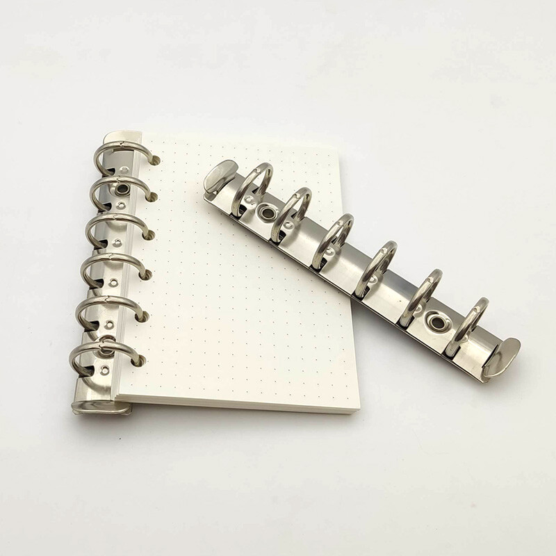 A7 2 cm läbimõõduga metallist klambrirõngas köiteklamber, lahtine leht, 6 auguga faili kausta klamber Sülearvuti kirjatarbed Paberi hoiutarvikud