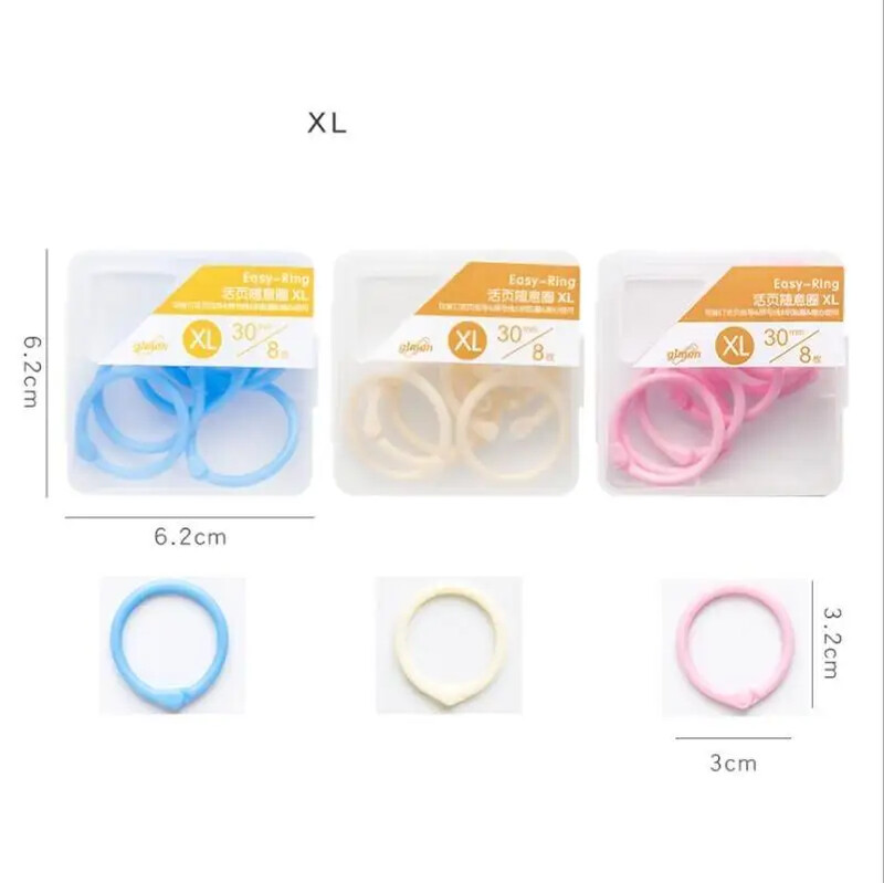 1 кутия Творчески пластмасов многофункционален кръгъл пръстен Офис консумативи за подвързване Албуми Цветни подвързии за книги на свободни листа Обръчи