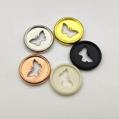 12 бр. 28 мм галванически диск с пеперуди Пръстени с отлепени листа Тетрадка с отвор на гъби Отлепени дискове Пръстени за подвързване Пластмасов бутон