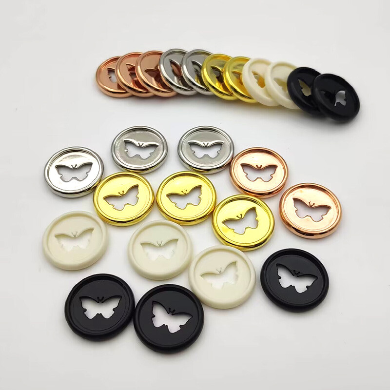 12 бр. 28 мм галванически диск с пеперуди Пръстени с отлепени листа Тетрадка с отвор на гъби Отлепени дискове Пръстени за подвързване Пластмасов бутон