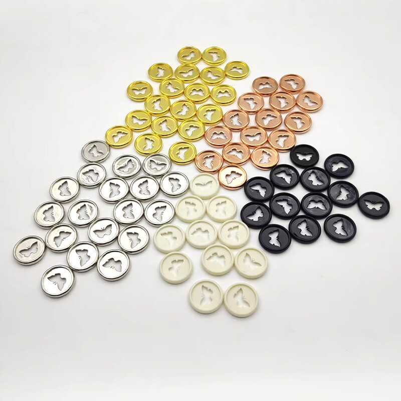 12 бр. 28 мм галванически диск с пеперуди Пръстени с отлепени листа Тетрадка с отвор на гъби Отлепени дискове Пръстени за подвързване Пластмасов бутон