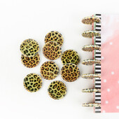 12 бр. 35 мм бележник с дупка на гъба, свободни пръстени, пластмасови дискове за подвързване, диск с леопардова шарка, подвързия за диск с копчета с гъби