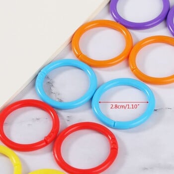 20x Creative Plastic Circle Multi-functional Loose Leaf Ring Ring Binder Hoop for DIY Photo Album Book Office