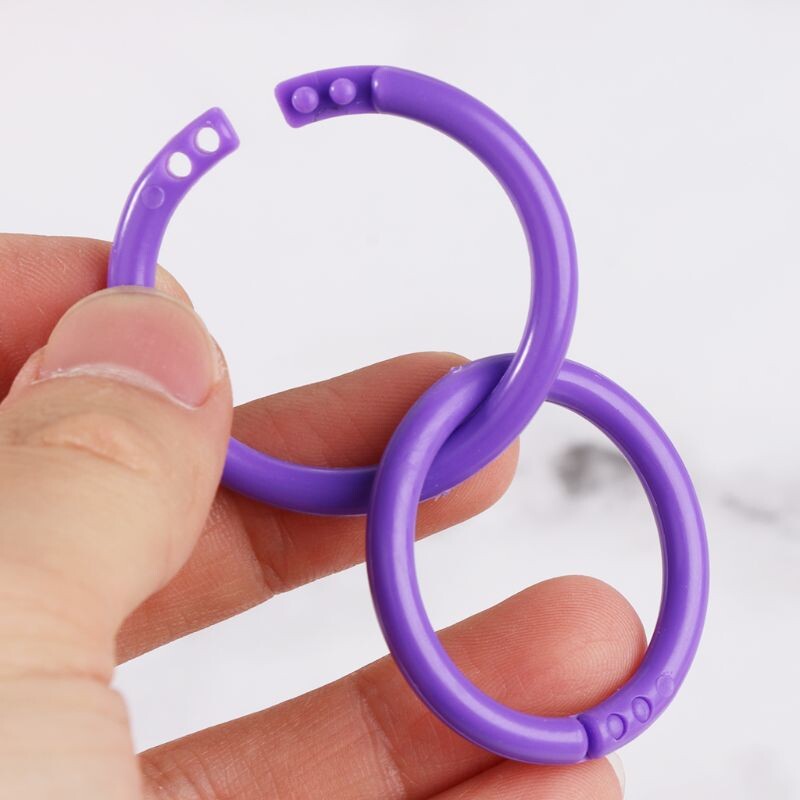 20x креативен пластмасов кръг, многофункционален пръстен за подвързване с разхлабени листа, обръч за „направи си сам“ фото албум, албум, книга, офис