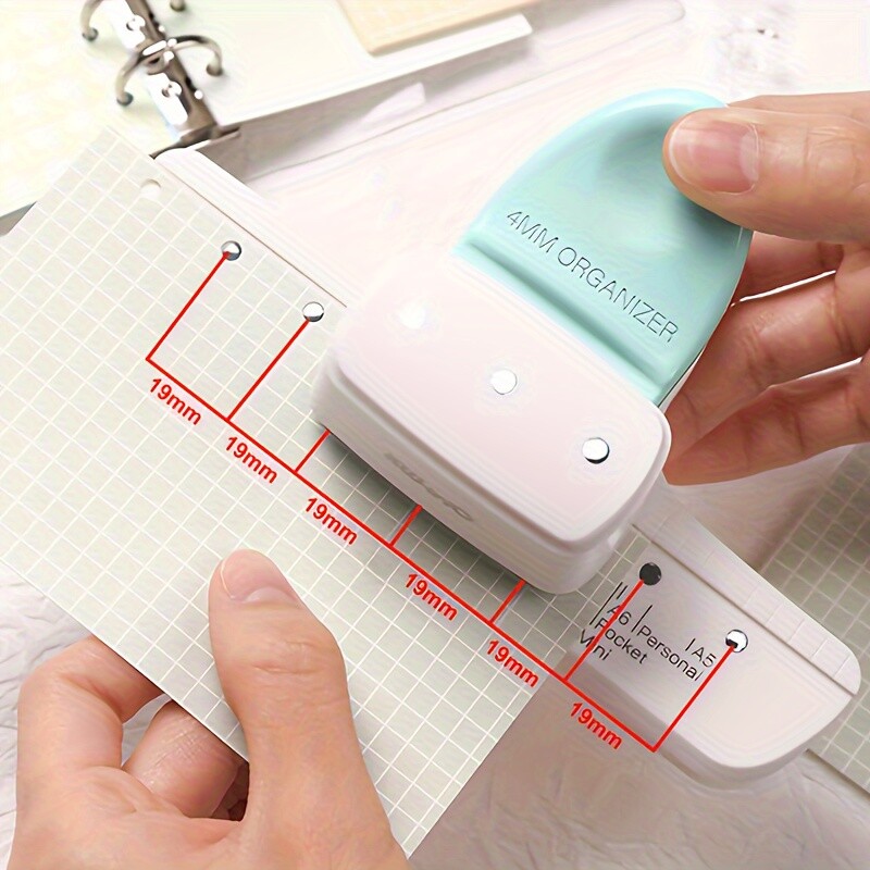 Perforator cu trei orificii și perforator cu un diametru de 4 mm Perforator pentru hârtie pentru albume, caiete cu foi libere, cărți de buzunar