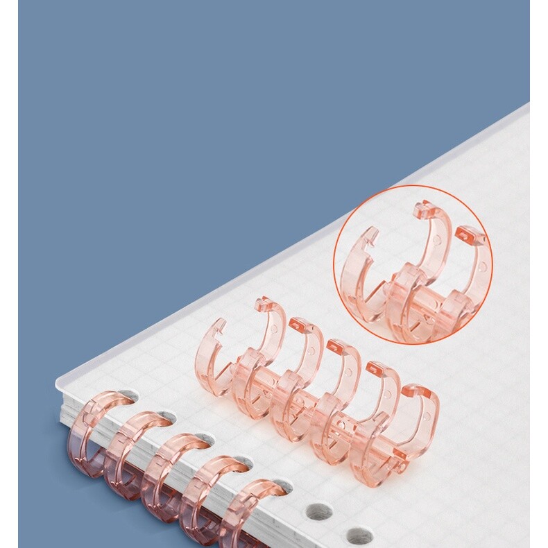 10 bucăți cu 5 găuri, cu inele din plastic, A5/B5, pentru caiete de papetărie
