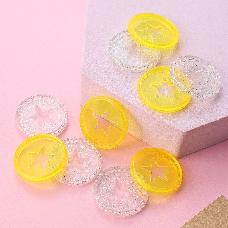 Binder Chest 12 buc 30 MM Star Disc Ciupercă Orificiu Liant Discuri Notebook Discuri cu foi libere din plastic Mini Ring Binder Journal Inele