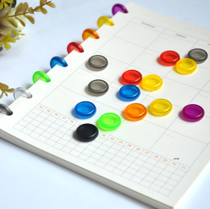 12 komada 18 mm plastični prsten za uvez knjige u obliku gljive s rupom za disk za A5A6 Happy Planner Prstenovi za uvez, pribor za uvez za spomenare