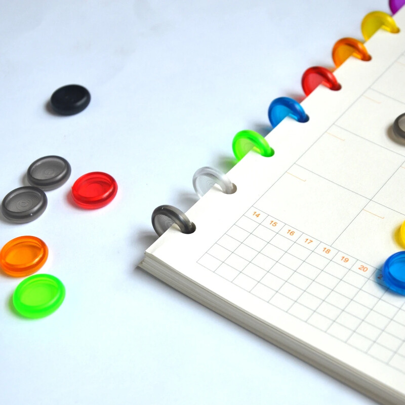 12 komada 18 mm plastični prsten za uvez knjige u obliku gljive s rupom za disk za A5A6 Happy Planner Prstenovi za uvez, pribor za uvez za spomenare