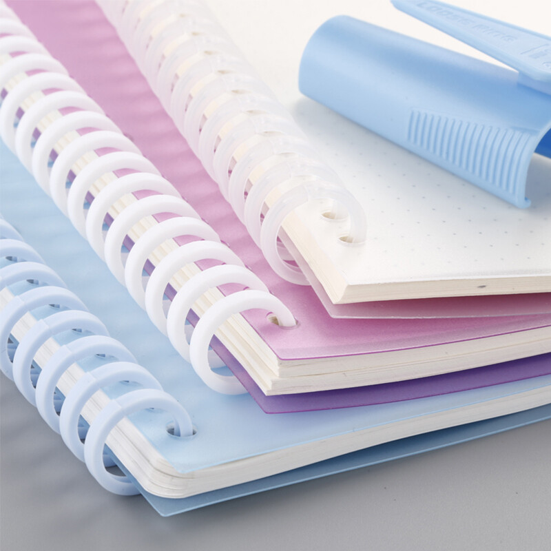 Naujas 30 skylių skylės skersmuo 14 mm permatomas spalvingas rišamasis žiedas plastikinis surišamasis žiedas biuro reikmenys „pasidaryk pats“ akyta ritė