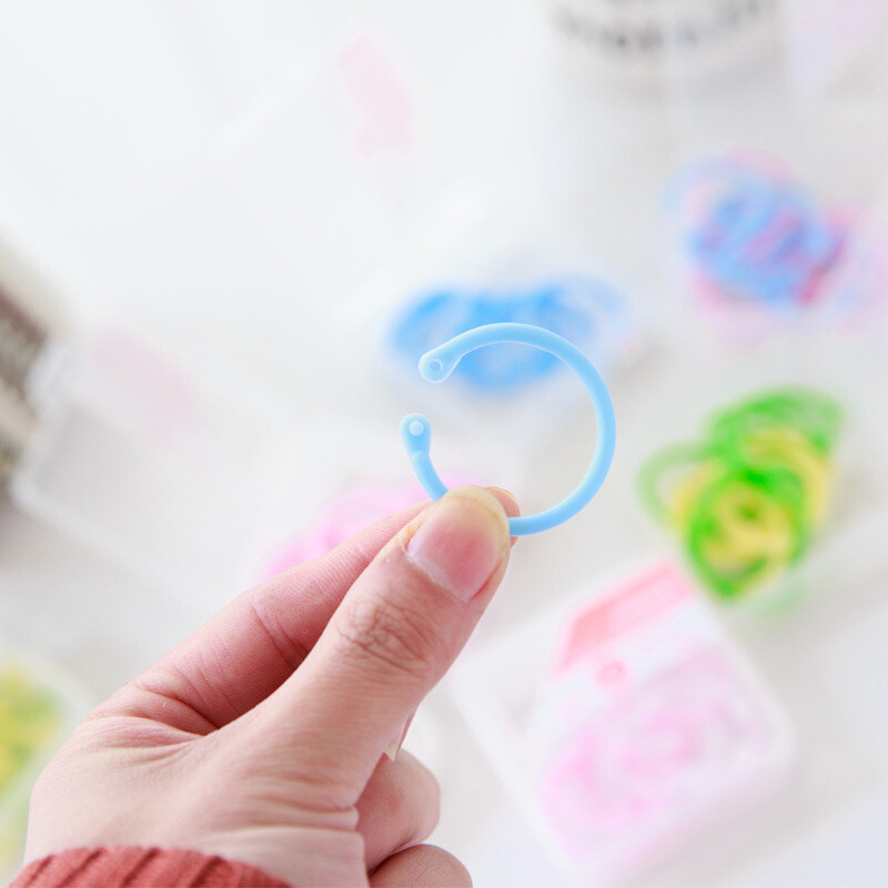 Šarene plastične kružne štipaljke za prstenje DIY albumi Loose Leaf Karike za knjige Obruči za bilježnicu Kružni prsten Privjesci za ključeve Uredski školski pribor