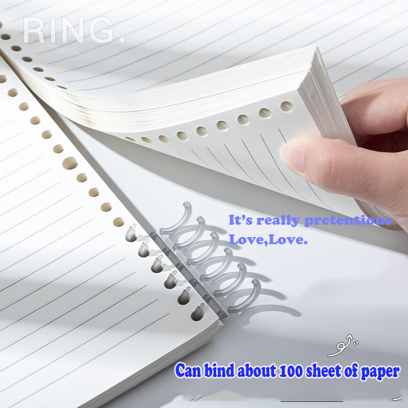 10 vnt Laisvų lapų popieriaus segimo žiedo segtukas Laisvų lapų žiedas permatomas knygos žiedas ritė plastikinis žiedas nešiojamųjų kompiuterių segtuvų segtuvų segtukai