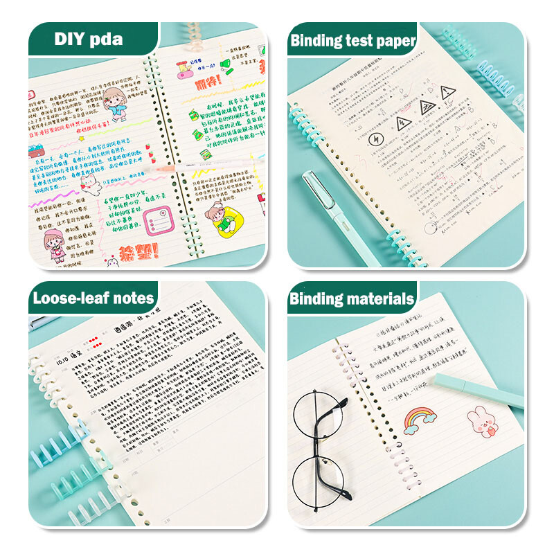 10 vnt Laisvų lapų popieriaus segimo žiedo segtukas Laisvų lapų žiedas permatomas knygos žiedas ritė plastikinis žiedas nešiojamųjų kompiuterių segtuvų segtuvų segtukai