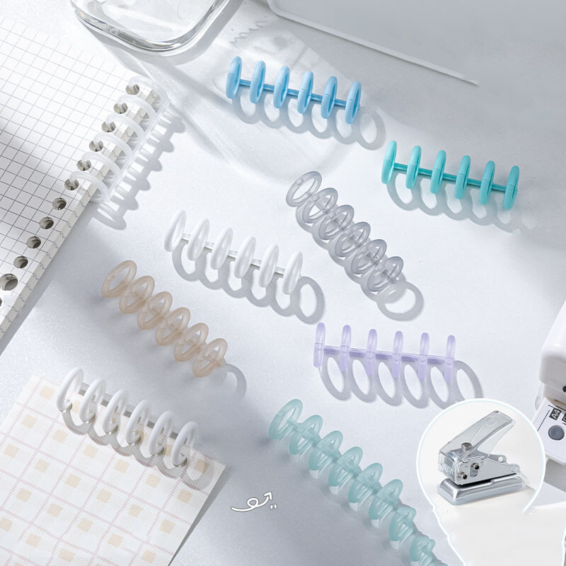 10 vnt Laisvų lapų popieriaus segimo žiedo segtukas Laisvų lapų žiedas permatomas knygos žiedas ritė plastikinis žiedas nešiojamųjų kompiuterių segtuvų segtuvų segtukai