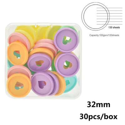 32 mm seeneauguga kettaköitmiskettad köitmisrõngad Macaron Color plastikust rõngas sülearvuti planeerija rõngasköitja köitmistarvikud