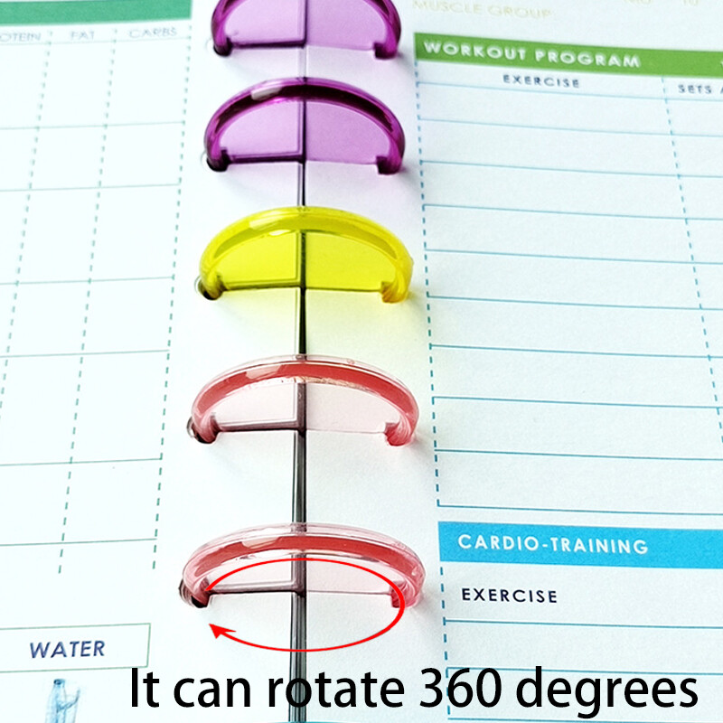 100 tk 19 mm seeneauguga ketasköitja plastikust seenerõngad köitja sülearvuti rõngas köitmisketaste plaanija köitmine kontoritarbed