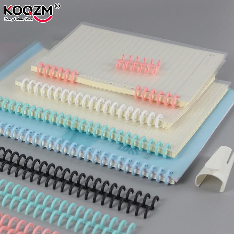 1 vnt. plastikiniai 30 skylių laisvų lapų segtuvai Žiediniai surišimo spygliai Šukos 85 lapų talpa popieriniam užrašų knygelės albumui „pasidaryk pats“