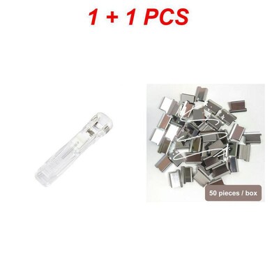 Mini clemă de mână reutilizabilă fără urme Capsator cu împingere fișier pentru cărți de hârtie, birou, școală, legare pentru elevi, instrumente de legare, accesorii