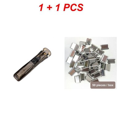 Mini clemă de mână reutilizabilă fără urme Capsator cu împingere fișier pentru cărți de hârtie, birou, școală, legare pentru elevi, instrumente de legare, accesorii