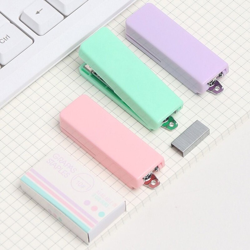 Kaasaskantav miniklammerdaja Candy Color Väike klammerdaja Multifunktsionaalne köitmismasin Kooli kontori käsitsi köitmistööriist