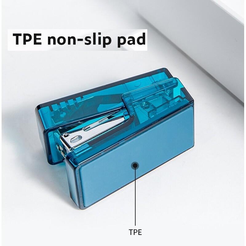 Läbipaistev klammerdaja ja 640 tk 24/6 klambrite komplekt Miniformaadis lepinguline värviline köide Kontoriköitmistööriistad Koolitarbed A6777