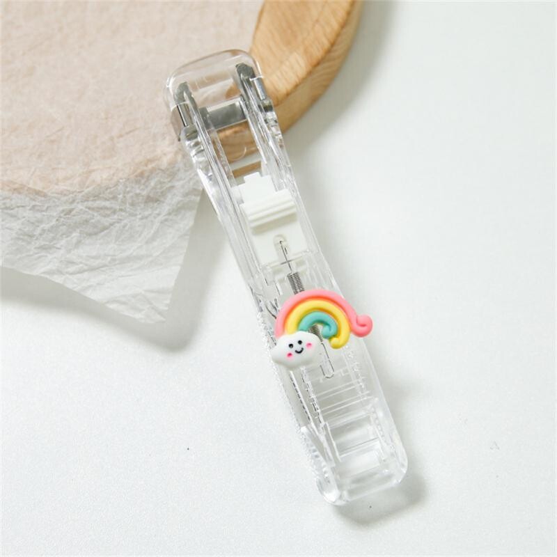 Mini clemă de mână reutilizabilă fără urme Capsator cu împingere fișier pentru cărți de hârtie, birou, școală, legare pentru elevi, instrumente de legare, accesorii