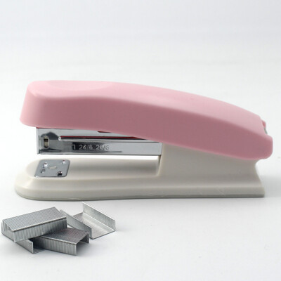 Capsator de birou de culoare macaron, elegant, drăguț, ușor de utilizat și durabil, potrivit pentru capse de 24 mm/26 mm, perfect pentru școală