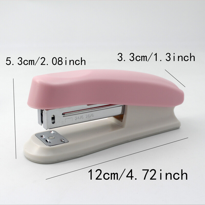 Capsator de birou de culoare macaron, elegant, drăguț, ușor de utilizat și durabil, potrivit pentru capse de 24 mm/26 mm, perfect pentru școală