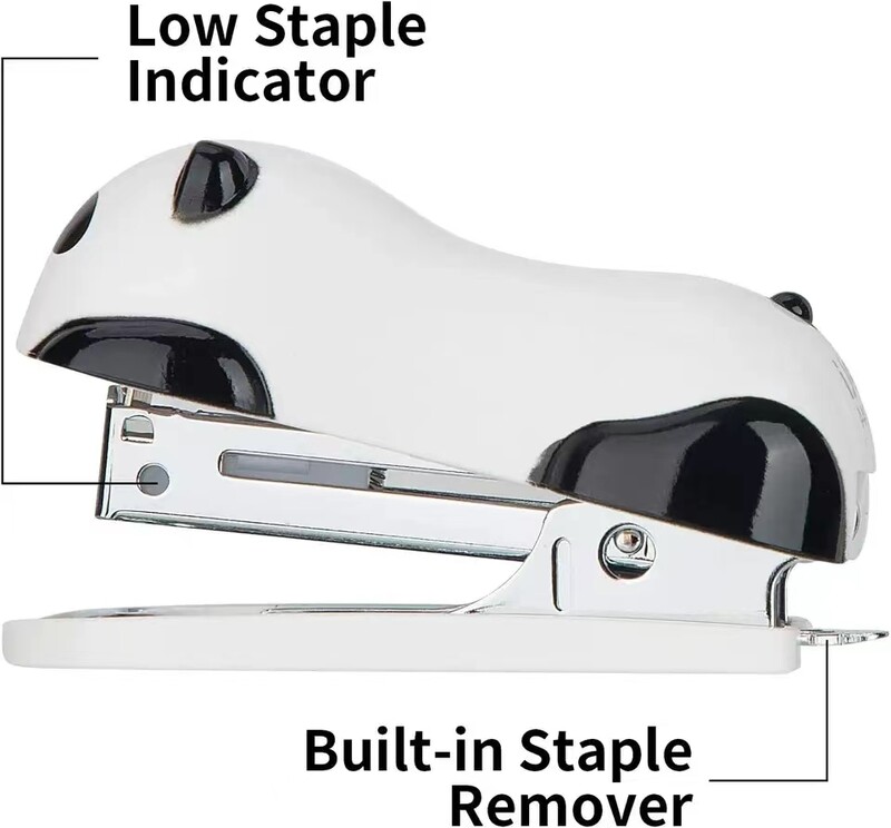 Настолен телбод Mini Cute Panda, офис телбод, капацитет 12 листа, включва вграден инструмент за отстраняване и 1000 БР. No.10