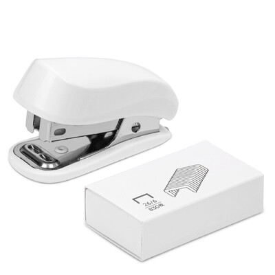 Комплект мини телбод Преносим малък телбод и телбод за подвързване на хартия Студентски канцеларски материали Синьо Розово Бяло