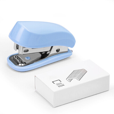 Комплект мини телбод Преносим малък телбод и телбод за подвързване на хартия Студентски канцеларски материали Синьо Розово Бяло