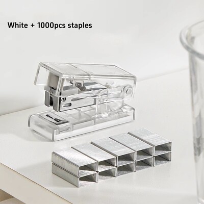 Mini prozirna klamerica u boji 1000 komada 26/6 set spajalica prijenosni uredski alati za uvez u školi F7639