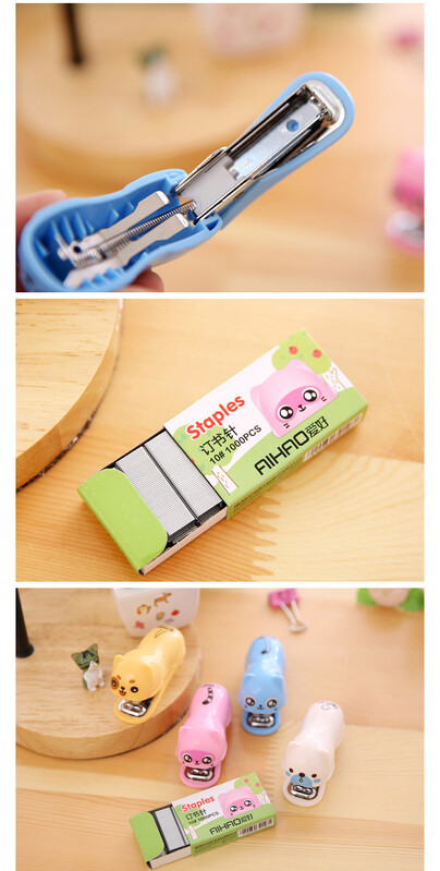 Capsator drăguț pentru câini și pisici 1000 buc mini capsă pentru legarea vopselei Papetarie rechizite școlare de birou grapadoras de oficina f116