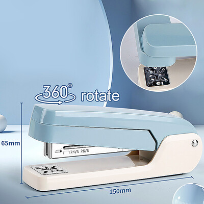 Capsator mare, rotativ de 360 de grade, pentru studenți, la biroul de acasă, mașină de capsat, ambreiaj puternic, extractor de capse de capacitate mare