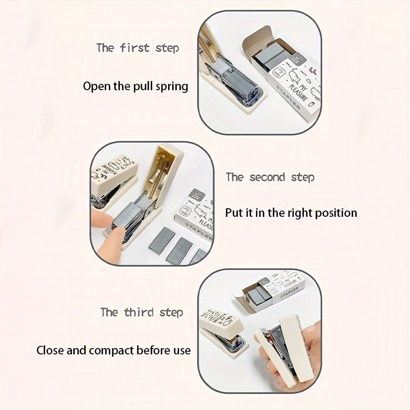 1 мини телбод Мини училищни принадлежности Комплект мини офис консумативи, включително мини телбод, телбод, произволни цветове