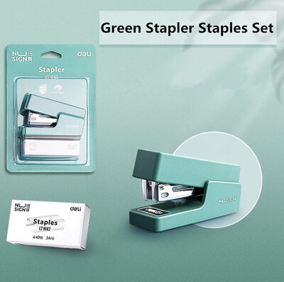 Deli Macaron Mini Set de capsatoare manuale portabile 24/6 capse Rechizite de birou pentru școală Instrument de legare a fișierelor de afaceri Papetarie pentru studenți