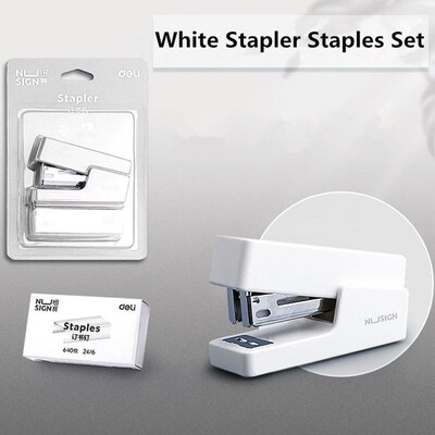 Deli Macaron Mini Set de capsatoare manuale portabile 24/6 capse Rechizite de birou pentru școală Instrument de legare a fișierelor de afaceri Papetarie pentru studenți