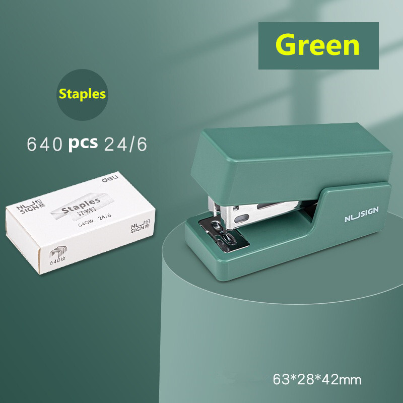 Deli Macaron Mini Set de capsatoare manuale portabile 24/6 capse Rechizite de birou pentru școală Instrument de legare a fișierelor de afaceri Papetarie pentru studenți