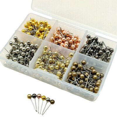 480/500 kom. Metalne igle s kuglastom glavom Ukrasne igle za guranje Palice Čelične šiljke Oglasna ploča Uredski školski pribor