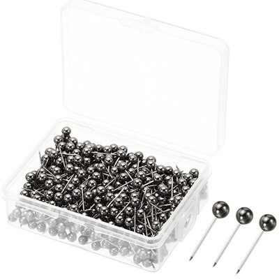 480/500 kom. Metalne igle s kuglastom glavom Ukrasne igle za guranje Palice Čelične šiljke Oglasna ploča Uredski školski pribor