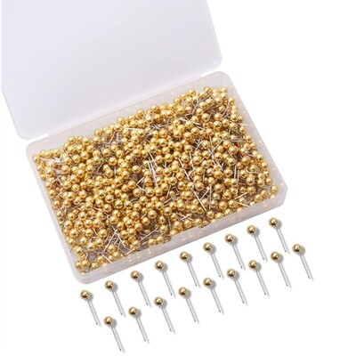 480/500 kom. Metalne igle s kuglastom glavom Ukrasne igle za guranje Palice Čelične šiljke Oglasna ploča Uredski školski pribor