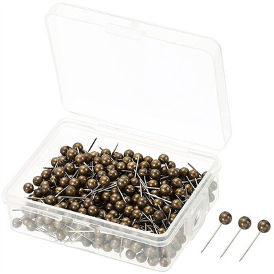 480/500 kom. Metalne igle s kuglastom glavom Ukrasne igle za guranje Palice Čelične šiljke Oglasna ploča Uredski školski pribor