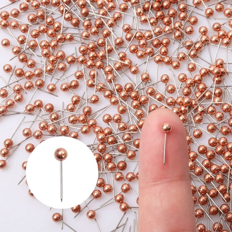 480/500 kom. Metalne igle s kuglastom glavom Ukrasne igle za guranje Palice Čelične šiljke Oglasna ploča Uredski školski pribor