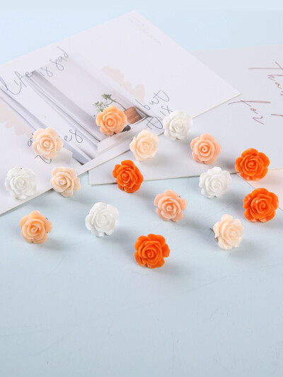 20 vnt. dervos stumdomi smeigtukai miela rožių gėlė, nauja lentos brėžinys, nuotraukos sieniniai smeigės Biuro žemėlapiai Mokyklinės klasės reikmenys