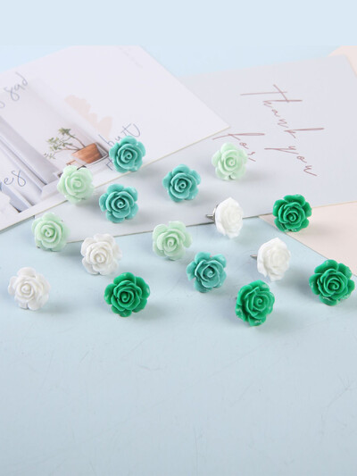 20 vnt. dervos stumdomi smeigtukai miela rožių gėlė, nauja lentos brėžinys, nuotraukos sieniniai smeigės Biuro žemėlapiai Mokyklinės klasės reikmenys