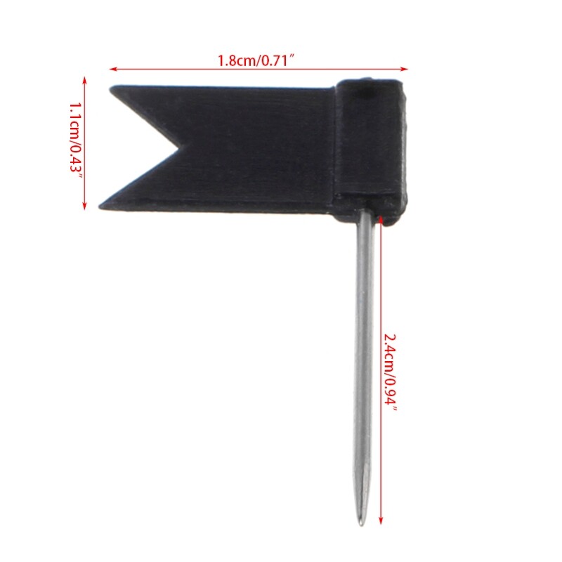 100 de bucăți ace de împingere pentru steagul de culori mixte pentru unghii