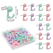 50 komada Kuka, pribadače, čavli, makaroni, u boji, studentska plutena ploča, pribadača, pisaći pribor, čavli, pribadače, vješalice, zidne igle, plutena ploča