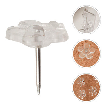 100 τεμ. Flower Push Pins Χάρτης πίνακα Thumb Tack Cute Thumbtack H-nail Clear Tacks Iron Pushpins